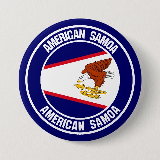 Badge Rond 7,6 Cm Emblème rond des Samoa américaines (Devant)