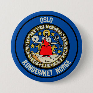 Badge Rond 7,6 Cm Emblème rond d'Oslo