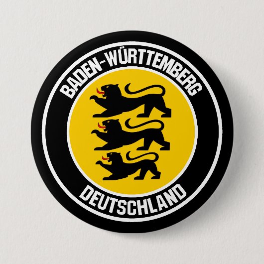 Badge Rond 7,6 Cm Emblème rond du Bade-Wurtemberg (Devant)
