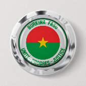 Badge Rond 7,6 Cm Emblème rond du Burkina Faso (Devant)