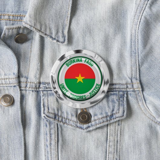 Badge Rond 7,6 Cm Emblème rond du Burkina Faso (En situation)