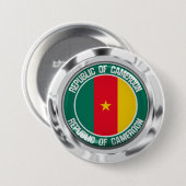 Badge Rond 7,6 Cm Emblème rond du Cameroun (Devant & derrière)