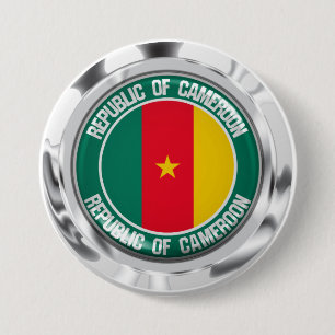 Badge Rond 7,6 Cm Emblème rond du Cameroun
