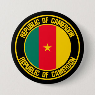 Badge Rond 7,6 Cm Emblème rond du Cameroun