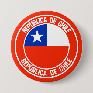 Badge Rond 7,6 Cm Emblème rond du Chili