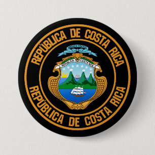Badge Rond 7,6 Cm Emblème rond du Costa Rica