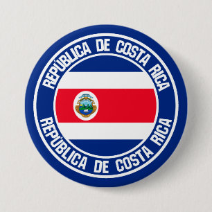 Badge Rond 7,6 Cm Emblème rond du Costa Rica