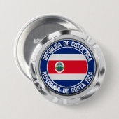 Badge Rond 7,6 Cm Emblème rond du Costa Rica (Devant & derrière)
