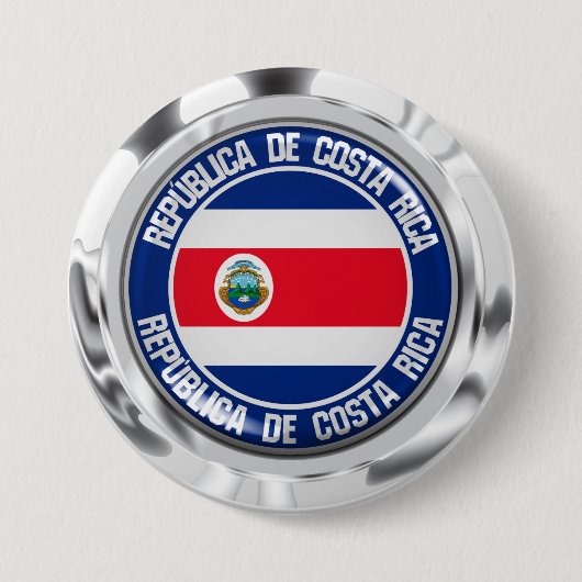 Badge Rond 7,6 Cm Emblème rond du Costa Rica (Devant)