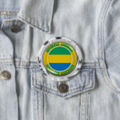 Badge Rond 7,6 Cm Emblème rond du Gabon (En situation)