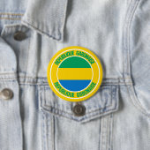Badge Rond 7,6 Cm Emblème rond du Gabon (En situation)
