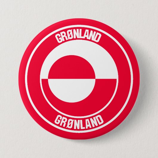 Badge Rond 7,6 Cm Emblème rond du Groenland (Devant)
