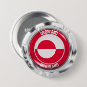 Badge Rond 7,6 Cm Emblème rond du Groenland (Devant & derrière)