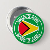 Badge Rond 7,6 Cm Emblème rond du Guyana (Devant & derrière)