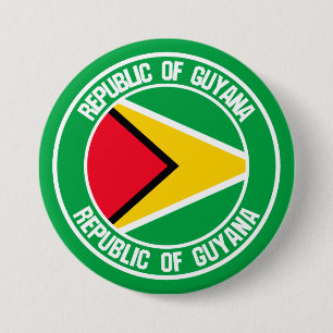 Badge Rond 7,6 Cm Emblème rond du Guyana