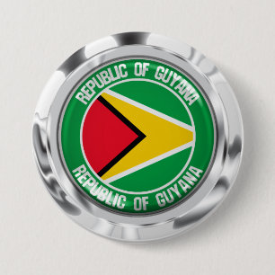 Badge Rond 7,6 Cm Emblème rond du Guyana