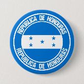 Badge Rond 7,6 Cm Emblème rond du Honduras (Devant)
