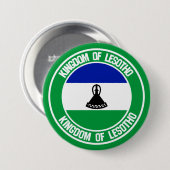 Badge Rond 7,6 Cm Emblème rond du Lesotho (Devant & derrière)