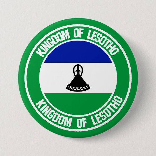 Badge Rond 7,6 Cm Emblème rond du Lesotho (Devant)