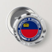 Badge Rond 7,6 Cm Emblème rond du Liechtenstein (Devant & derrière)