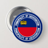Badge Rond 7,6 Cm Emblème rond du Liechtenstein (Devant & derrière)