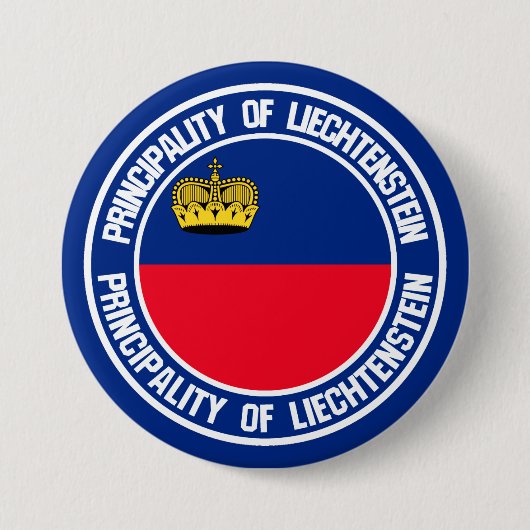 Badge Rond 7,6 Cm Emblème rond du Liechtenstein (Devant)