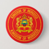 Badge Rond 7,6 Cm Emblème rond du Maroc (Devant)