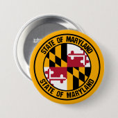 Badge Rond 7,6 Cm Emblème rond du Maryland (Devant & derrière)