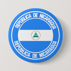 Badge Rond 7,6 Cm Emblème rond du Nicaragua