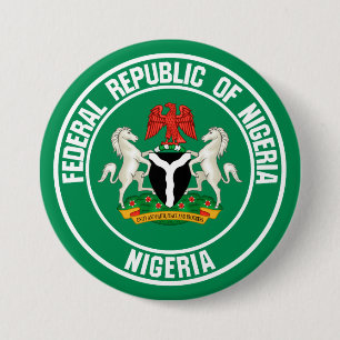 Badge Rond 7,6 Cm Emblème rond du Nigeria