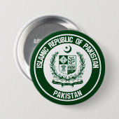 Badge Rond 7,6 Cm Emblème rond du Pakistan (Devant & derrière)