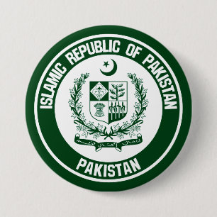 Badge Rond 7,6 Cm Emblème rond du Pakistan