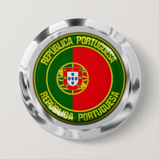 Badge Rond 7,6 Cm Emblème rond du Portugal (Devant)