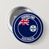Badge Rond 7,6 Cm Emblème rond du Queensland (Devant & derrière)