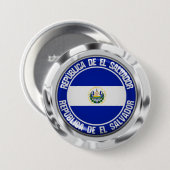 Badge Rond 7,6 Cm Emblème rond du Salvador (Devant & derrière)