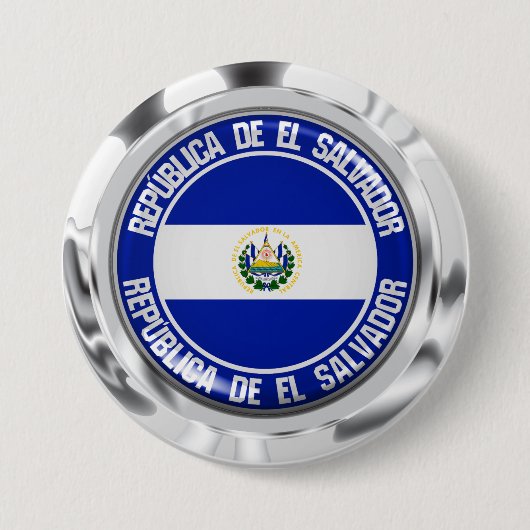 Badge Rond 7,6 Cm Emblème rond du Salvador (Devant)