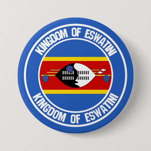 Badge Rond 7,6 Cm Emblème rond du Swaziland ( Eswatini ) (Devant)