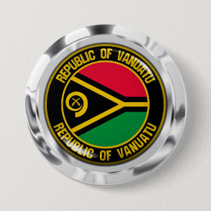 Badge Rond 7,6 Cm Emblème rond du Vanuatu