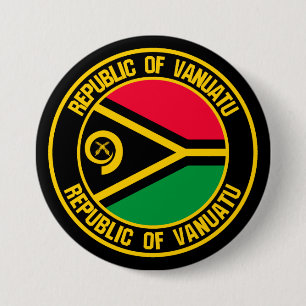 Badge Rond 7,6 Cm Emblème rond du Vanuatu