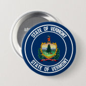 Badge Rond 7,6 Cm Emblème rond du Vermont (Devant & derrière)