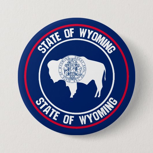 Badge Rond 7,6 Cm Emblème rond du Wyoming (Devant)