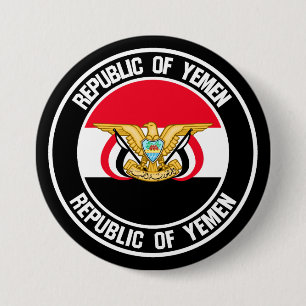 Badge Rond 7,6 Cm Emblème rond du Yémen