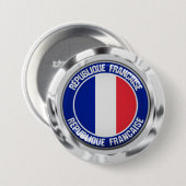 Badge Rond 7,6 Cm Emblème rond France (Devant & derrière)