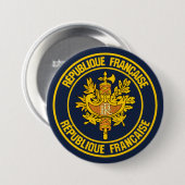 Badge Rond 7,6 Cm Emblème rond France (Devant & derrière)