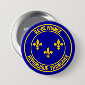Badge Rond 7,6 Cm Emblème rond Île-de-France (Devant & derrière)
