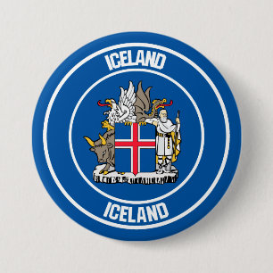 Badge Rond 7,6 Cm Emblème rond Islande