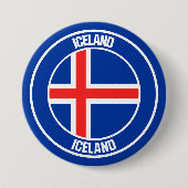 Badge Rond 7,6 Cm Emblème rond Islande (Devant)