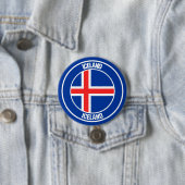 Badge Rond 7,6 Cm Emblème rond Islande (En situation)