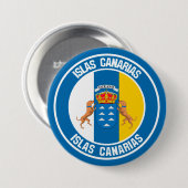 Badge Rond 7,6 Cm Emblème rond Islas Canarias (Devant & derrière)