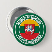 Badge Rond 7,6 Cm Emblème rond lituanien (Devant & derrière)